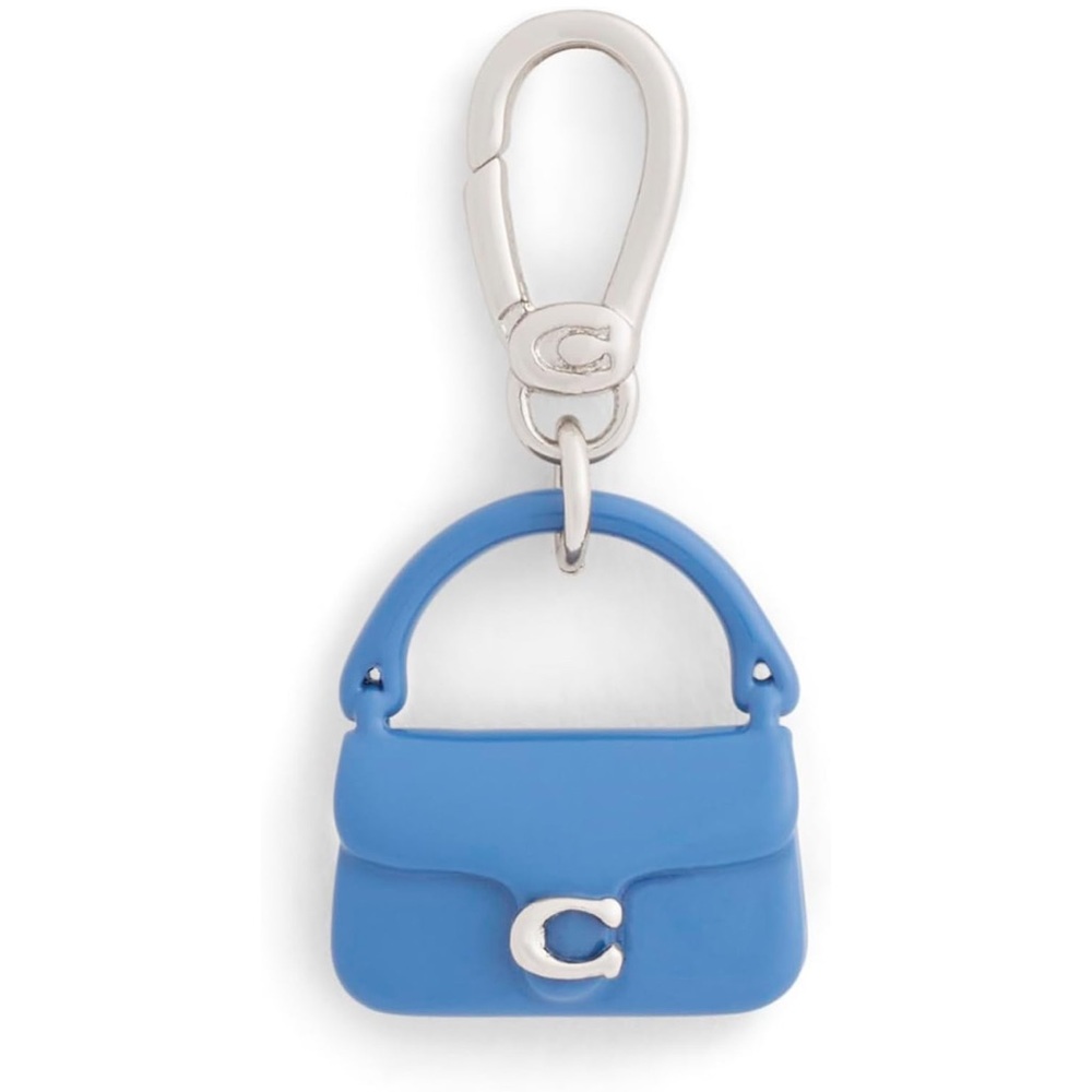 Coach Blue Tabby Purse Keychain Bag Charm with Silver Clip - New